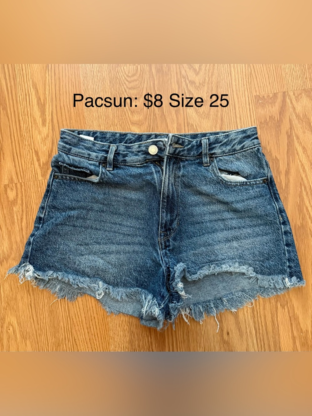 PacSun Dark Blue Distressed Denim Cutoff Shorts